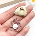 DIY baseball glove and ball charms in gold metal and burgundy enamel for keychains - Brown Baseball Glove (19635) / 25x25mm