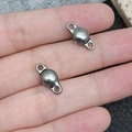 Cylindrical alloy magnetic clasp jewelry connector in gunmetal finish for DIY bracelets - Silver Ball Shape (19844)