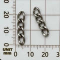 Silver metal curb chain link with four sturdy oval rings for DIY keychain crafts - White K Chain (23361-Small)