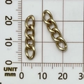 Golden four-link curb chain earrings measured on a white millimeter scale grid - KC Gold Chain (23360-Small)