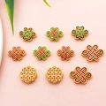 DIY goudkleurige sieradenbedeltjes met Chinese knoop en kleurrijk emaille - Emaille Chinese Knoop Tussenkralen Set (SN1140)