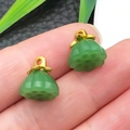 Green lotus pod pendant with gold metal cap for DIY vintage jewelry making - Green Zinc Alloy Glace Lotus Pod (22215)