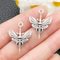 Gothic silver moth skull dagger pendant charms for DIY jewelry making accessories - Antique Silver Butterfly Skull Sword (SN1150)