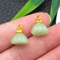 Light green lotus pod pendants with golden metal loops for DIY jewelry making - Light Green Zinc Alloy Glace Lotus Pod (22233)