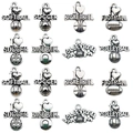 Zinc alloy vintage silver sports charms including basketball and soccer balls for DIY jewelry - Antique Silver Sports Mixed Style (SN361)