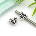 Perline distanziatrici a cuore in lega d'argento con fori grandi per bracciali DIY - Stile Cuore Incavato Argento Antico (8891)