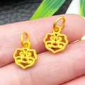 Chinese Ruyi golden pendant pair with intricate openwork design for jewelry DIY - Solid Antique Gold Ruyi Cloud Pendant