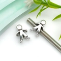 Ciondolo a forma di sagoma umana argentata per braccialetti e gioielli fai da te - Stile Ragazzino Argento Antico (8892)