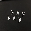 Silberne Legierung Buchstabe N Anhänger für DIY Schmuckherstellung, 6 Stück Set mit Öse - Buchstabe N