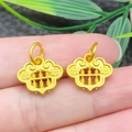 Matte gold abacus charms with ruyi cloud design and double happiness symbols for jewelry DIY - Solid Antique Gold Ruyi Abacus Pendant