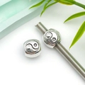 Perline Tai Chi in argento antico per gioielli fai da te con motivi a rilievo yin yang - Stile Tai Chi Yin Yang Argento Antico (10100)