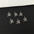 Silberner Legierungsanhänger Buchstabe R in Schreibschrift für DIY-Schmuck - Buchstabe R