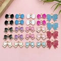 Pink enamel bow charms with rhinestones and gold plating for DIY jewelry making - Butterfly Jewelry Set