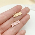 Colgante número 2026 de esmalte rosa dorado para creación de collares y brazaletes - Pequeño 2026 Rosa (23344)