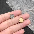 Light blue enamel cherry blossom charm pendant with gold plating for DIY jewelry - Gray Enamel Small Cherry Blossom (12087)