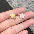 Pink and gold cherry blossom sakura enamel pendant charm for DIY jewelry making - Pink Enamel Small Cherry Blossom (12086)