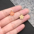 Orange cherry blossom enamel charm with gold-plated finish for DIY jewelry crafting - Deep Pink Enamel Small Cherry Blossom (12083)