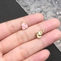 Pink enamel flower and golden daisy charms with pearl centers for DIY jewelry making - Pink Enamel Artificial Pearl Three Petal Flower (11893)