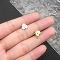 White enamel daisy and gold flower alloy pendants for DIY necklace or earring making - White Enamel Artificial Pearl Three Petal Flower (11035)