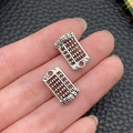 Macro di due ciondoli abaco in argento vintage per la creazione di gioielli fai da te - Abaco Moneta di Rame (23368)