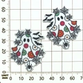 Detailed view of Halloween acrylic ghost charm with colorful flowers on scale grid - Pink White Acrylic Spider Web Flower Ghost (19316)
