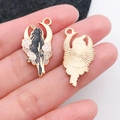 Pendentif en émail gothique corbeau noir et croissant de lune pour colliers et boucles - Corbeau Nuage (18114)
