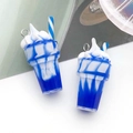 Blue and white resin ice cream charms with metal loops for DIY jewelry making - Royal Blue Sundae Cup
