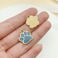 Pendentif patte de chat pailleté bleu avec cadre en alliage doré pour bijoux et artisanat - Base Dorée Paillettes Bleu Ciel (23319)