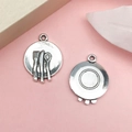 Antiksilber Besteck Anhänger mit Löffel und Gabel Relief für DIY Schmuckherstellung - Altsilber Besteck Teller und Set (8840)