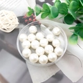 Close-up of 10mm white faux pearl beads in a clear box for DIY jewelry making - Round Bead with Hole (9103) / 1 Piece (12mm) / High Gloss Creamy White