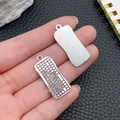 Ciondolo a forma di tastiera d'argento in lega per gioielli fai-da-te e regali - Accessori per Mouse da Tastiera (21451)