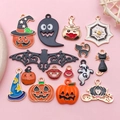 Pack de abalorios de esmalte para Halloween con calabazas y fantasmas para joyería DIY - Juego de Colgantes de Esmalte de Halloween (SN316)