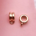 Polished rose gold plated jewelry connector and pendant clasp for DIY necklace making - Round Triple Connector