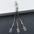 Vintage silver alloy tassel pendant with woven chains and tulip charms for DIY jewelry - Tulip Tassel Style (18843)