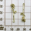 35mm gold-plated rose flower alloy pendant with loop for DIY jewelry making - Gold Rose Flower (16844)