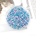 Mix of colorful ABS gradient faux pearls in a tray for DIY jewelry making - Round Bead without Hole (9104) / 1 Piece (4mm) / Iridescent Gradient