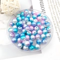 Round gradient ABS pearl beads in blue and purple shades for DIY jewelry making - Round Bead with Hole (10451) / 1 Piece Pack (8mm) / Iridescent Gradient