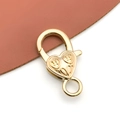 Goldener herzförmiger Karabinerverschluss mit Spiralprägung für DIY Schmuck und Taschen - KC Gold Gemusterter Stil (12998)