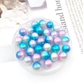 Mix of iridescent gradient ABS pearls in shades of blue, pink and purple for DIY jewelry - Round Bead without Hole (9104) / 1 Piece/Pack (10mm) / Iridescent Gradient