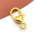 Fermoir mousqueton doré en forme de cœur pour la fabrication de bijoux et sacs DIY - Style Lisse Or Brillant (13000)