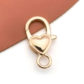Fermoir mousqueton cœur en or rose pour accessoires de bricolage sur cuir - Style Lisse KC Gold (13003)