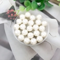 Lustrous creamy white ABS round imitation pearls in a clear display box for DIY jewelry - Round Bead without Hole (9105) / 1 Piece (12mm) / High Gloss Creamy White