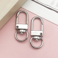 Fermoir mousqueton en forme de cœur en alliage de zinc argenté pour porte-clés DIY - Fermoir Ovale White K (12773)