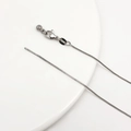 Silver stainless steel box chain with lobster clasp and adjustable needle pin end - Platinum Color Box Universal Chain Style