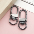 Mousqueton en forme de cœur gris foncé avec anneau pivotant pour porte-clés DIY - Fermoir Ovale Gris Anthracite (12778)