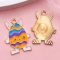 Cartoon Easter egg charm with bunny ears and legs for DIY jewelry making and crafts - Gnome-Shaped Charm (18603)