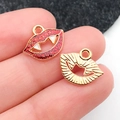 Colgante de labios de vampiro rojo brillante con reverso de aleación dorada para DIY - Colgante de Boca de Vampiro (12345)