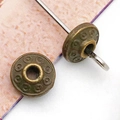 Perles d'espacement vintage en alliage doré avec relief pour la création de bijoux DIY - Perle soucoupe bronze antique (10150)
