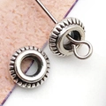 Perles intercalaires en argent antique avec texture d'engrenage pour bijoux DIY - Perle engrenage argent antique (10158)