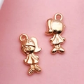 DIY rose gold metal cartoon girl charms for handmade necklaces and bracelets - Girls